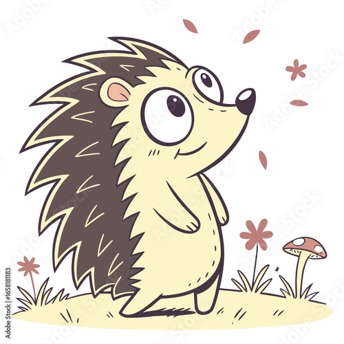 Charming cartoon hedgehog illustration