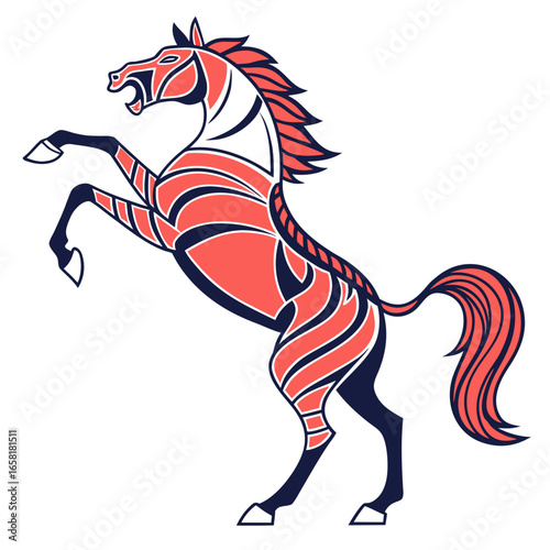 Stylized Rearing Horse Illustration