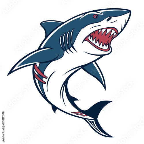 Aggressive shark mascot logo design