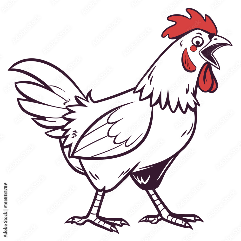 Fototapeta premium Cartoon Chicken Illustration