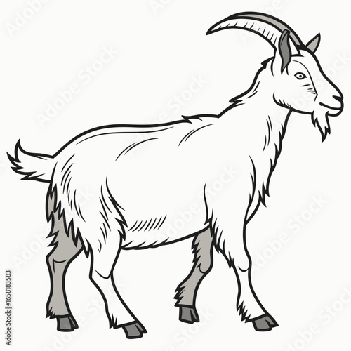 Farm Animal Goat Vector Illustration