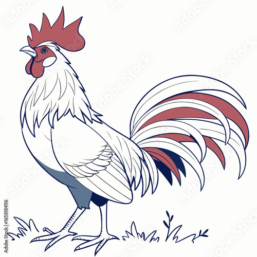 Majestic Rooster Illustration
