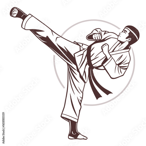 Martial Arts Karate Kick Illustration