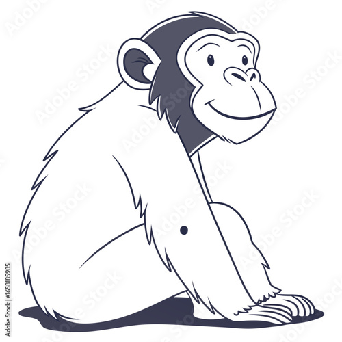 Cartoon Chimpanzee Illustration