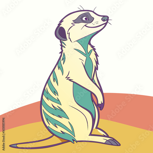 Cute meerkat cartoon illustration