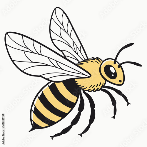 Cartoon Flying Bee Illustration
