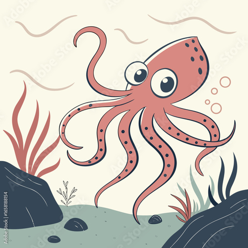 Adorable Octopus in Ocean Habitat