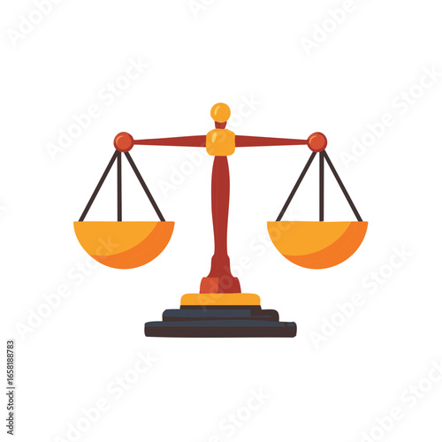 Balanced Scales of Justice Illustration Depicting Law Judgement and Legal System
