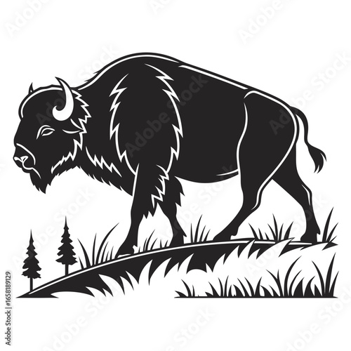 Bison Silhouette Illustration