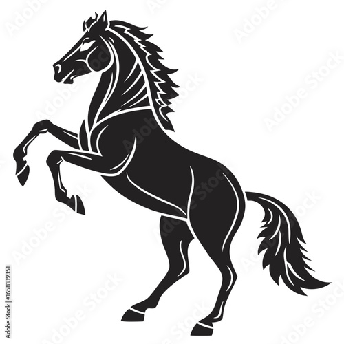 Black Horse Silhouette in Elegant Pose