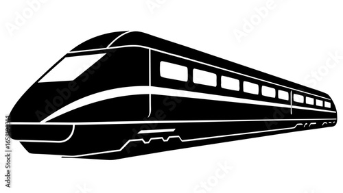 bullet train,High  speed  train black silhouette vector