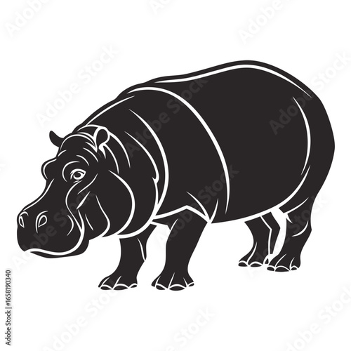 Hippopotamus Silhouette Vector