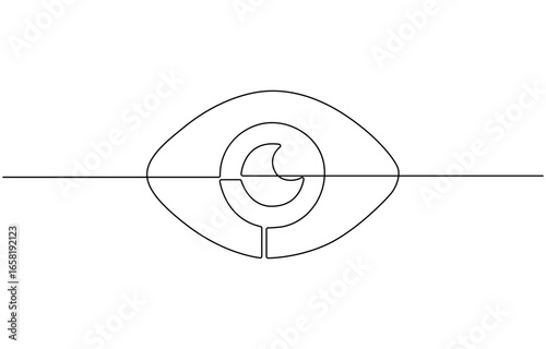 One line drawing eye Icon, vector.