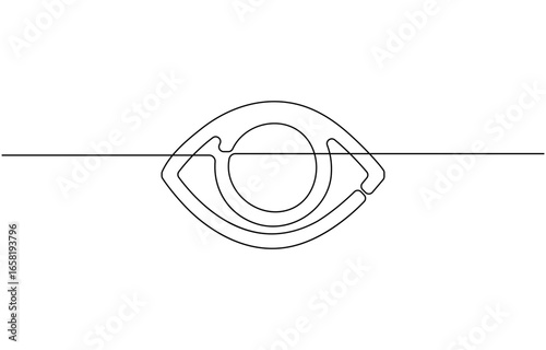 One line drawing eye Icon, vector.