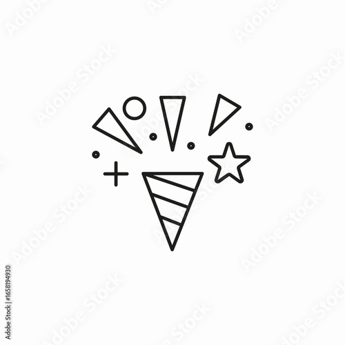 party popper confetti icon sign vector