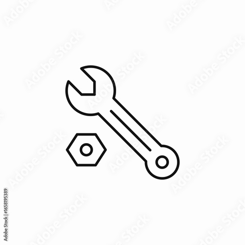 wrench nut tool icon sign vector