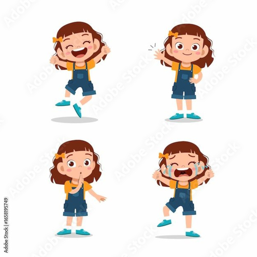 set of funny cartoon people