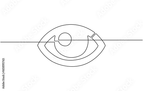 One line drawing eye Icon, vector.