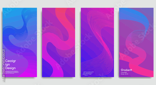 Abstract gradient background design with wavy lines and vibrant color transitions
