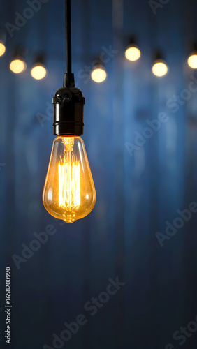 Glowing Lightbulb Minimalist Vertical Wallpaper