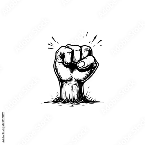 Powerful fist revolution concept symbolises unity strength against oppression resistance courage determination for justice equality and freedom