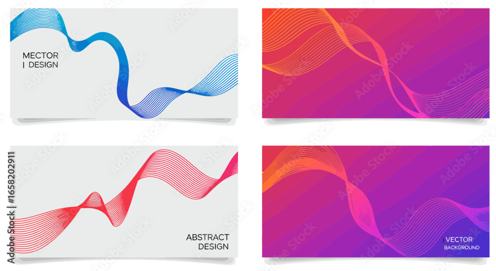 Obraz premium Colorful abstract wave line vector design backgrounds for creative presentations
