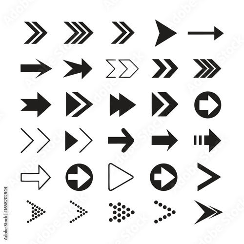 Free Download A vector icon set of various black arrows for web design
 - GFXLoad