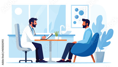 Doctor Patient Consultation Healthcare Vector Illustration
