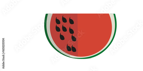 Slice of watermelon fruit with seeds,vector illustration vector