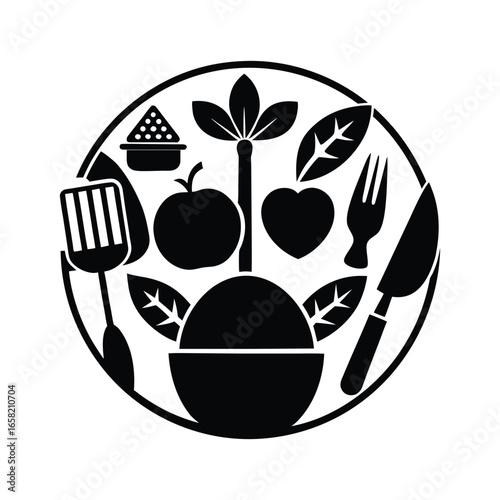 Flat & Outline Fruit Vegetables Icons
