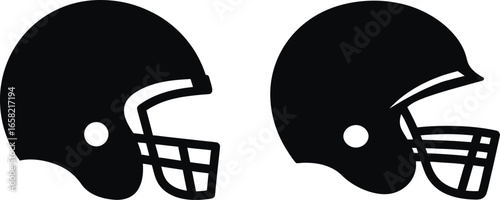 football helmet logo silhouette icon vector illustration. Football helmet 
icon, different variations and styles on a white background
