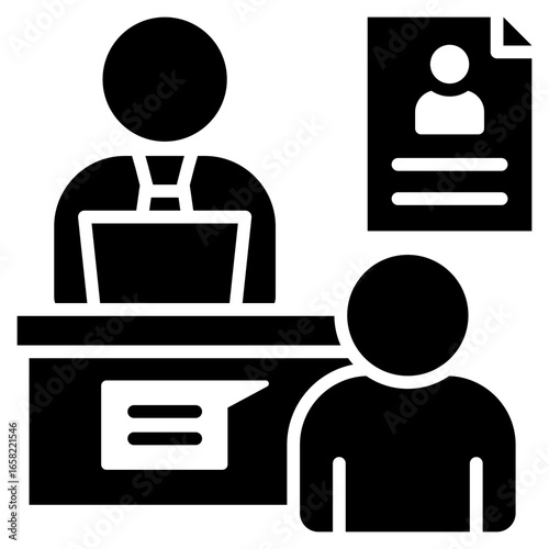 Job Interview Glyph Icon