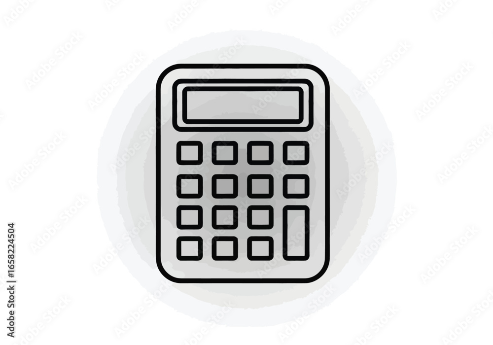 Simple line art icon of a calculator Simple line art icon of a calculator