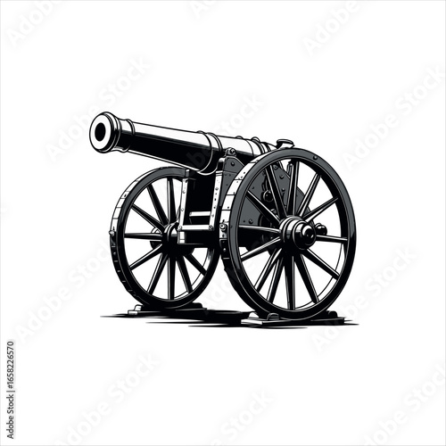 Vector art of vintage cannon, a symbol of historical warfare and power