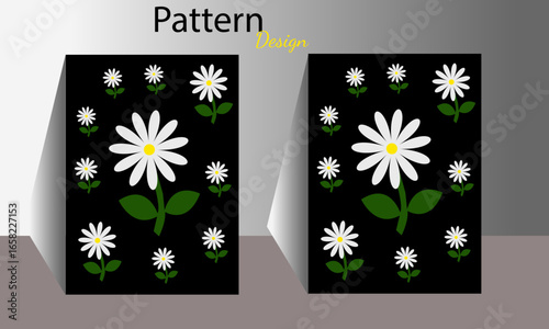 flower black and white attractive seamless pattern design.