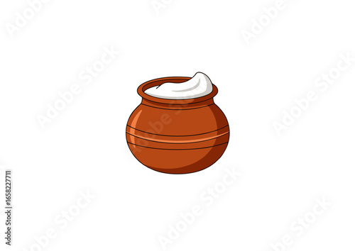 icon of a clay pot filled with curd (dahi)