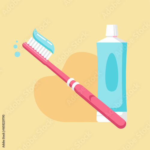 Toothbrush with Toothpaste for Oral Hygiene