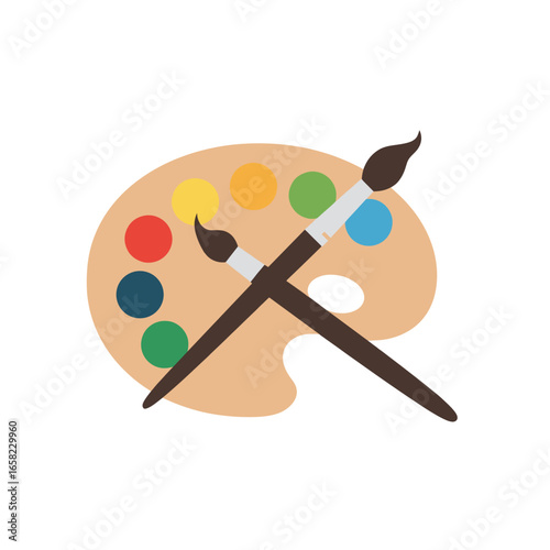 Art Supplies - Paint Palette and Brushes