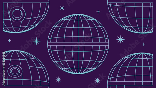Adobe IllustratoFuturistic glowing sphere pattern vector illustrationr Artwork