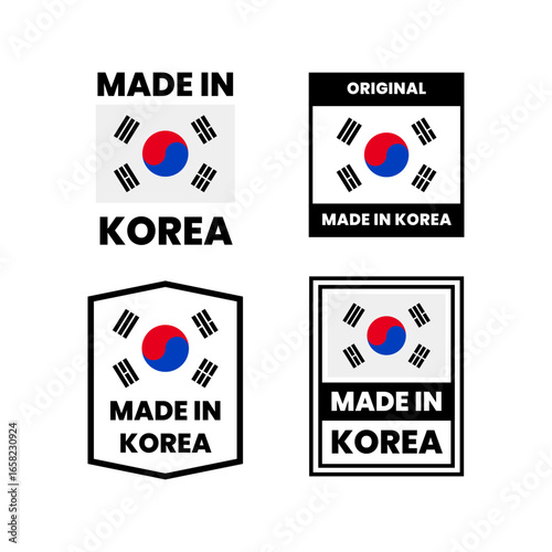 Export Stamp Collection with South Korea Flag Emblems