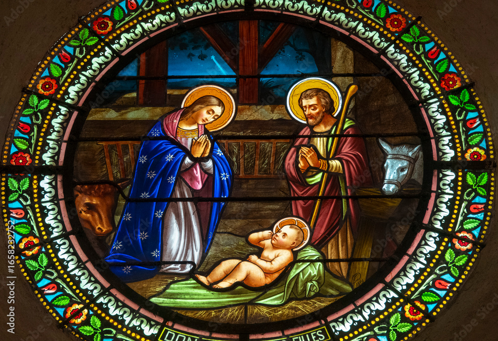 Naklejka premium Christmas Nativity scene