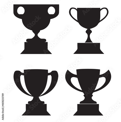 Victory Symbols Trophy Vector Set for Winners