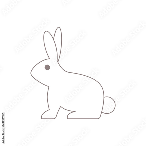 Clean cruelty free bunny illustration for vegan product branding
