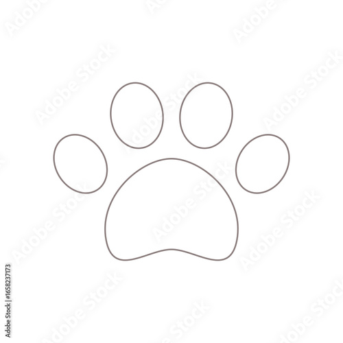Paw Track Symbol in Silhouette for Pet and Animal Themed Designs