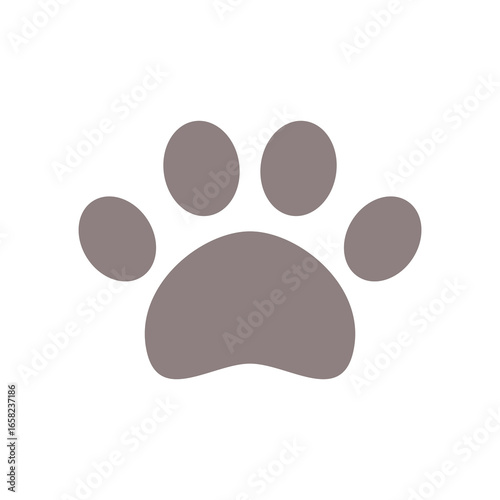 Paw Track Symbol in Silhouette for Pet and Animal Themed Designs