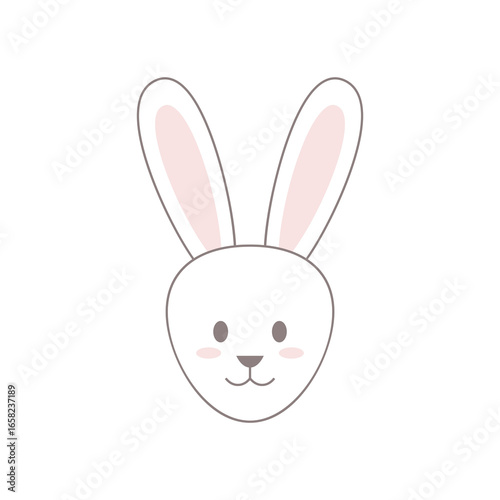 Clean cruelty free bunny illustration for vegan product branding