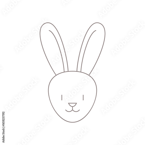 Clean cruelty free bunny illustration for vegan product branding