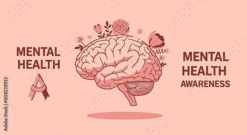 Blooming brain symbolizes mental health awareness.