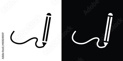 Pencil Drawing Scribble, Isolated on White Background