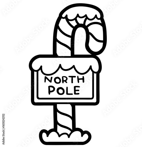 north pole sign - layered cut file - christmas ornament